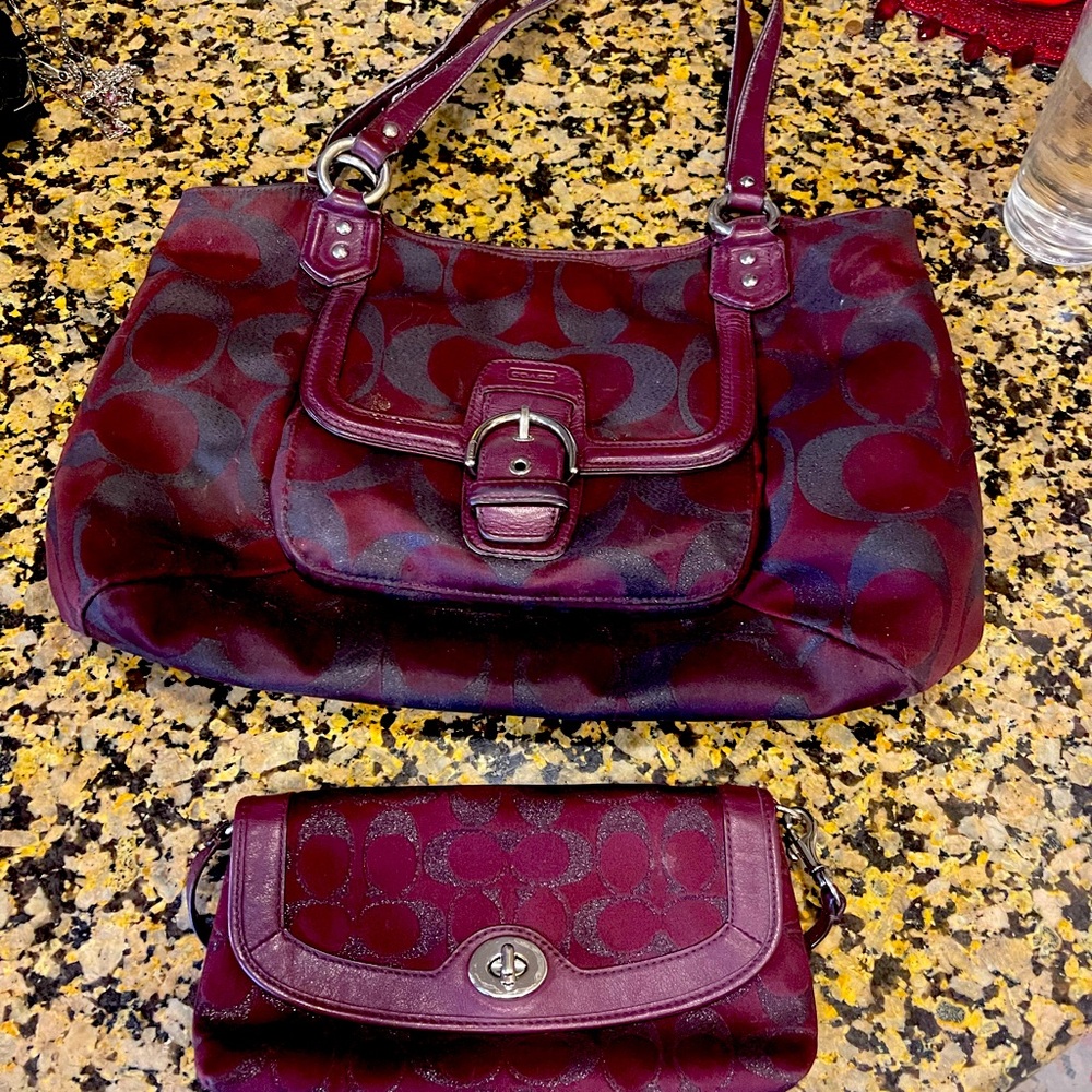 GORGEOUS, Gently Used Coach Bag and Matching Wallet Set